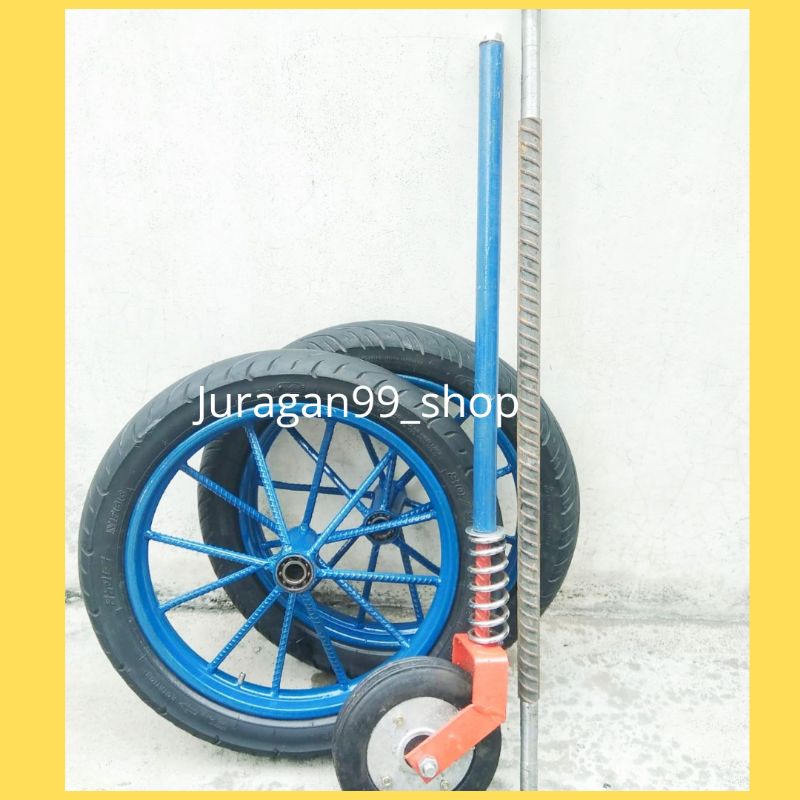 Roda Gerobak Dorong Velg Ban Sepeda Motor Ring 14 Dan Roda Gletrek 1 Set