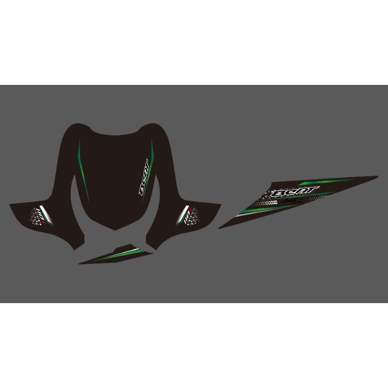 striping sticker transparan beat karbu 2008,2009,2010,2011,2012 list hijau ll striping beat karbu