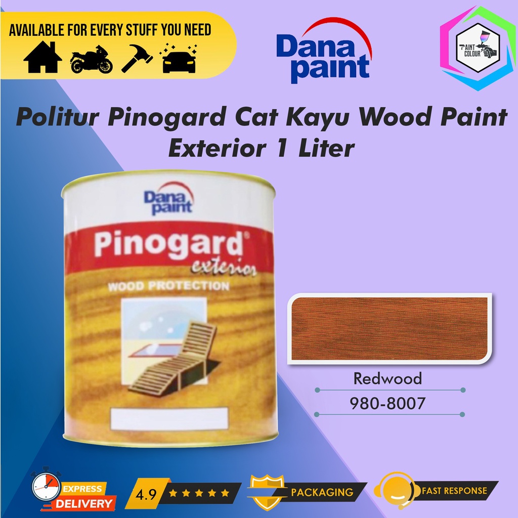 Politur Pinogard Cat Kayu Wood Paint Exterior 1 Liter - Red Wood