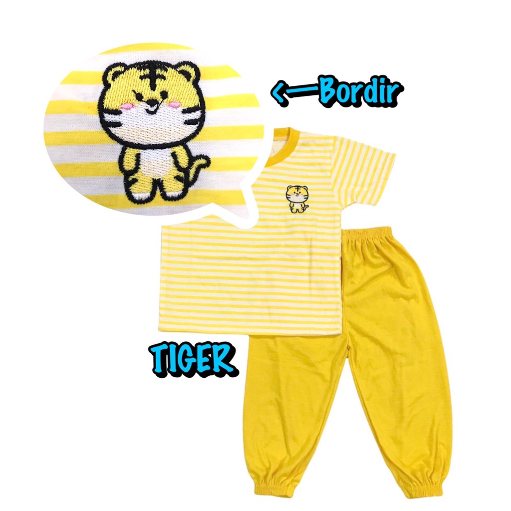 BAJU SETELAN CP JOGER FASHION OBLONG ANAK LAKI-LAKI/COWOK BAHAN KAOS KATUN BORDIR SALUR TIGER/MACAN