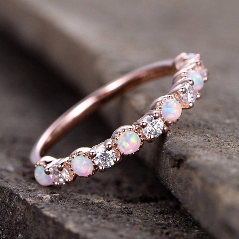 Cincin Bahan Sterling Silver 925 Warna Rose Gold Untuk Wanita Ccb36