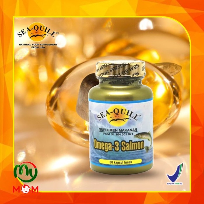 TERBARU [BPOM] Sea-Quill Omega 3 Salmon Isi 30s / SeaQuill Vitamin Kolesterol - Omega3 30s