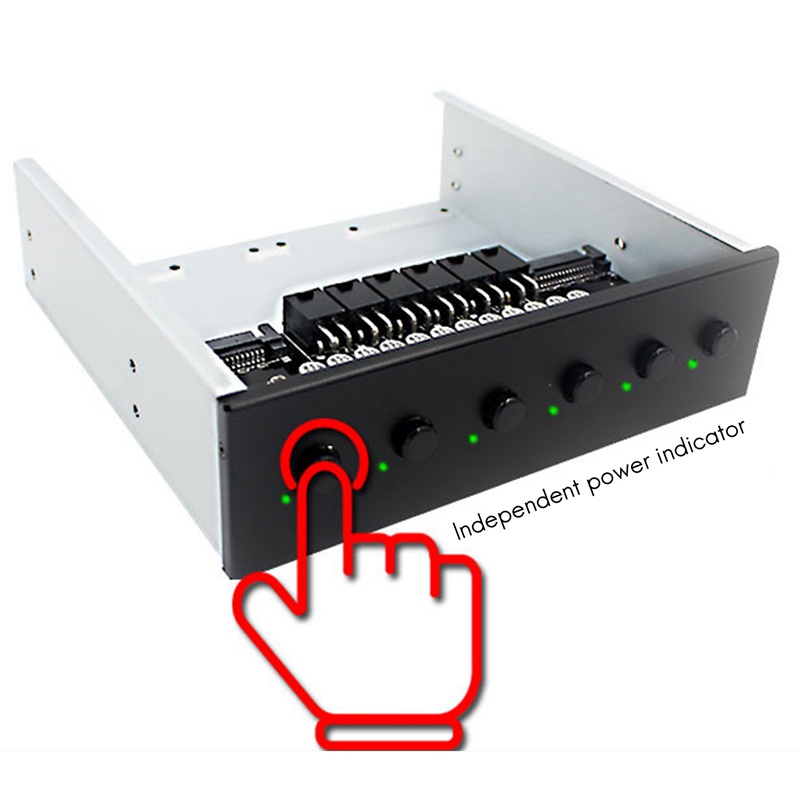 6 Way Hard Disk Selector Controller Hard Drive Power Switch ule for Desktop Computer Support 2.5/3.5 Inch SATA HDD