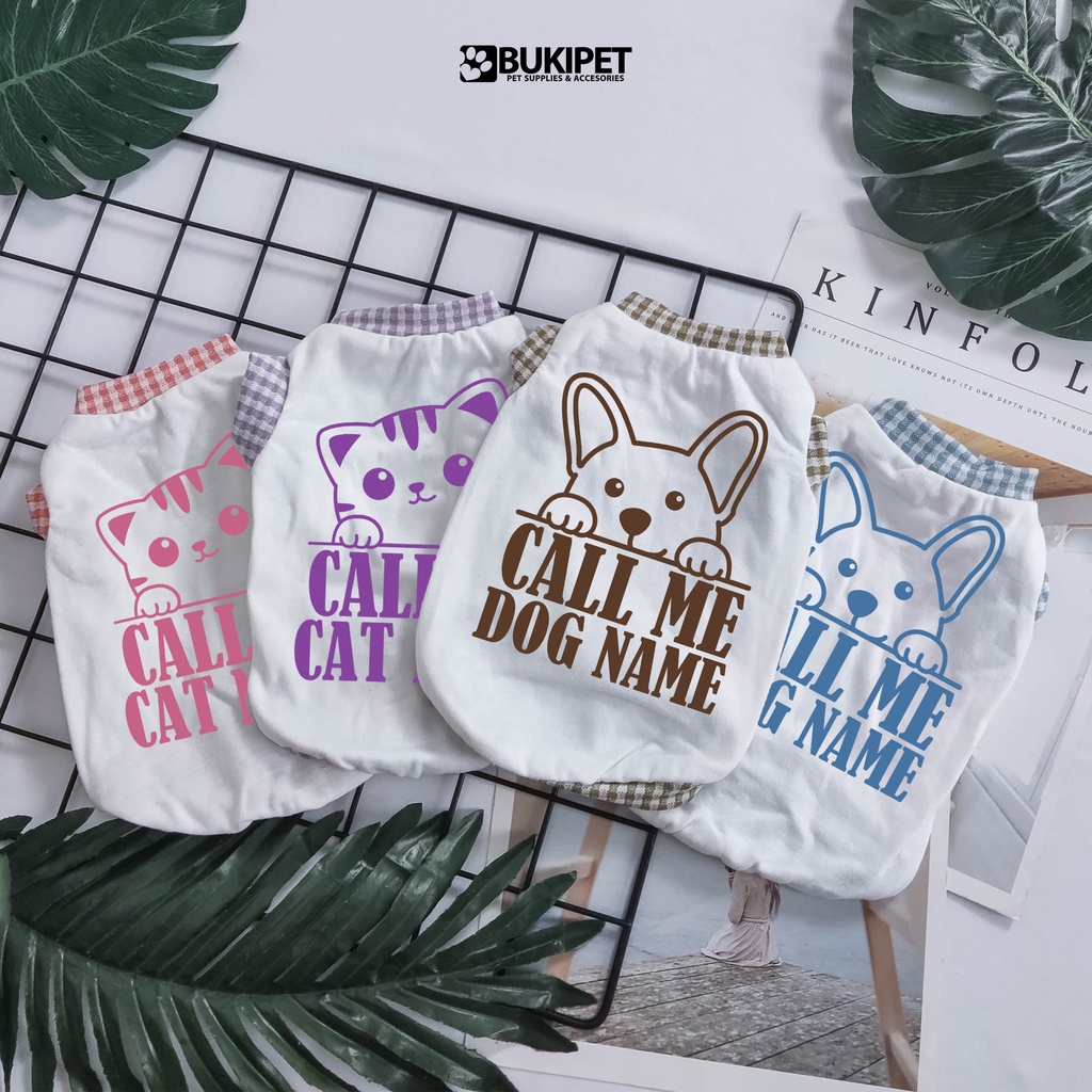 Baju kucing anjing kelinci monyet lucu murah aksesoris hewan kecil - BUKI TANK WHITE SERIES