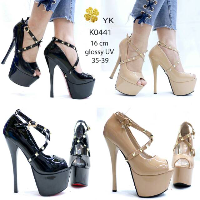 OSshoes 0441 premium heels 16cm 16 cm import shoes wanita high heels highheels ketutup opentoe