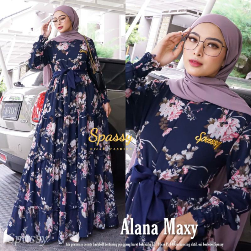 gamis sakura katun jepang | gamis bunga | gamis wanita