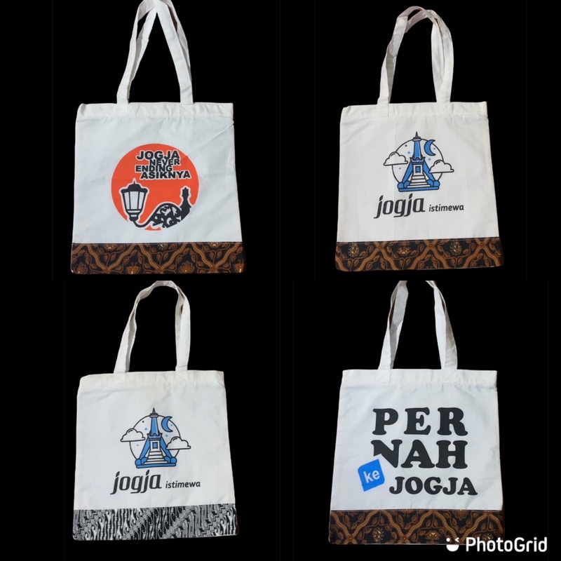 Tote Blacu putih nuansa Jogja (gambar di kirim random)