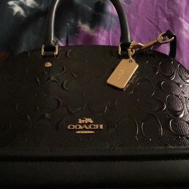 Preloved Tas coach sierra mini embossed black