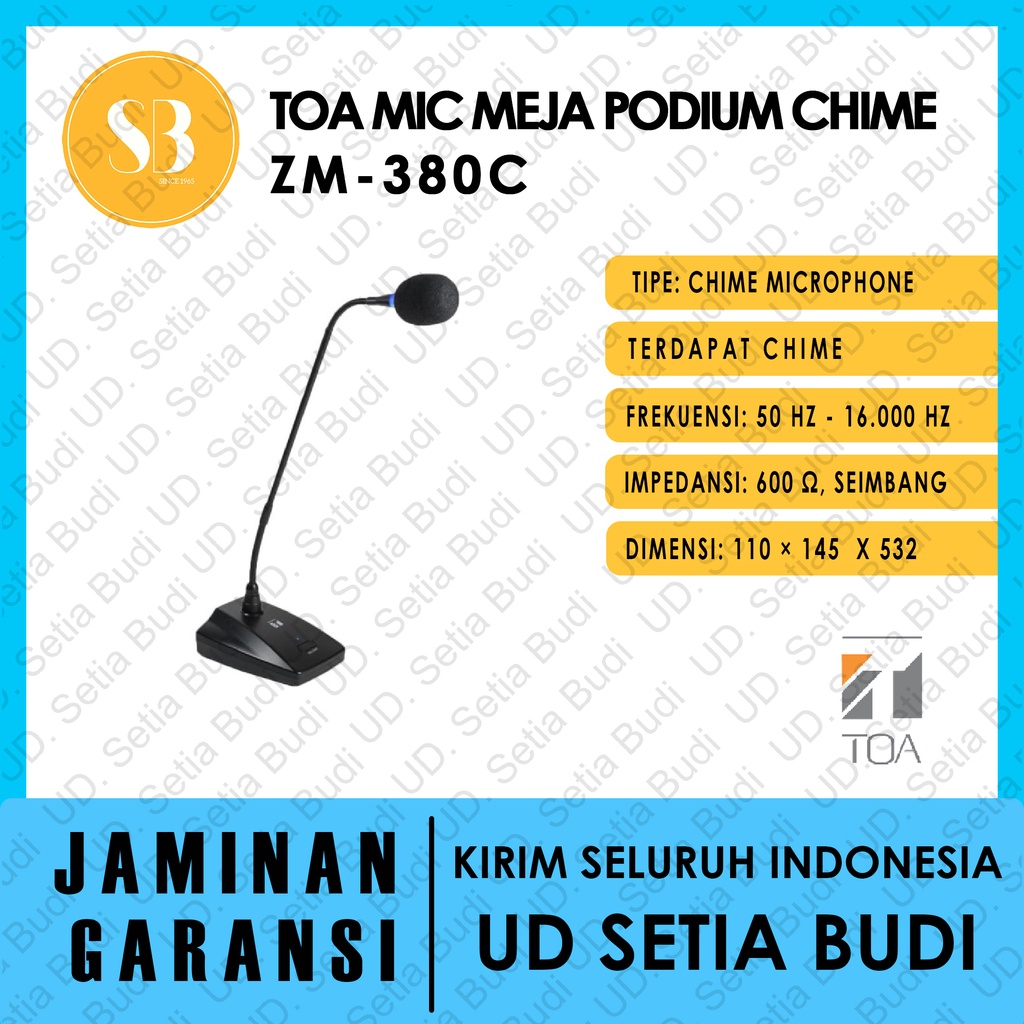 Mic Meja Podium Chime Microphone TOA ZM-380C / ZM 380C