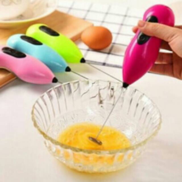 MINI MIXER ELEKTRIK / PENGADUK / PENGOCOK BATERAI KOPI TEH TELUR JAM