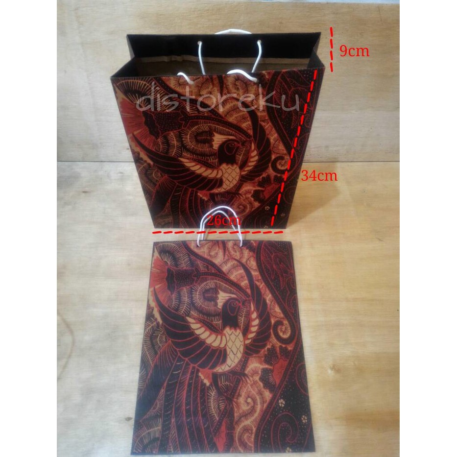 isi 12pcs TAS KERTAS BATIK TANGGUNG paper shopping bag goodie bag MEDIUM