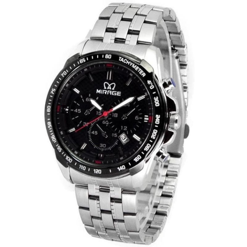 MIRAGE BLACK ORIGINAL JAM TANGAN PRIA mirage Garansi 1 tahun Tahan Air  8535M Hitam pH