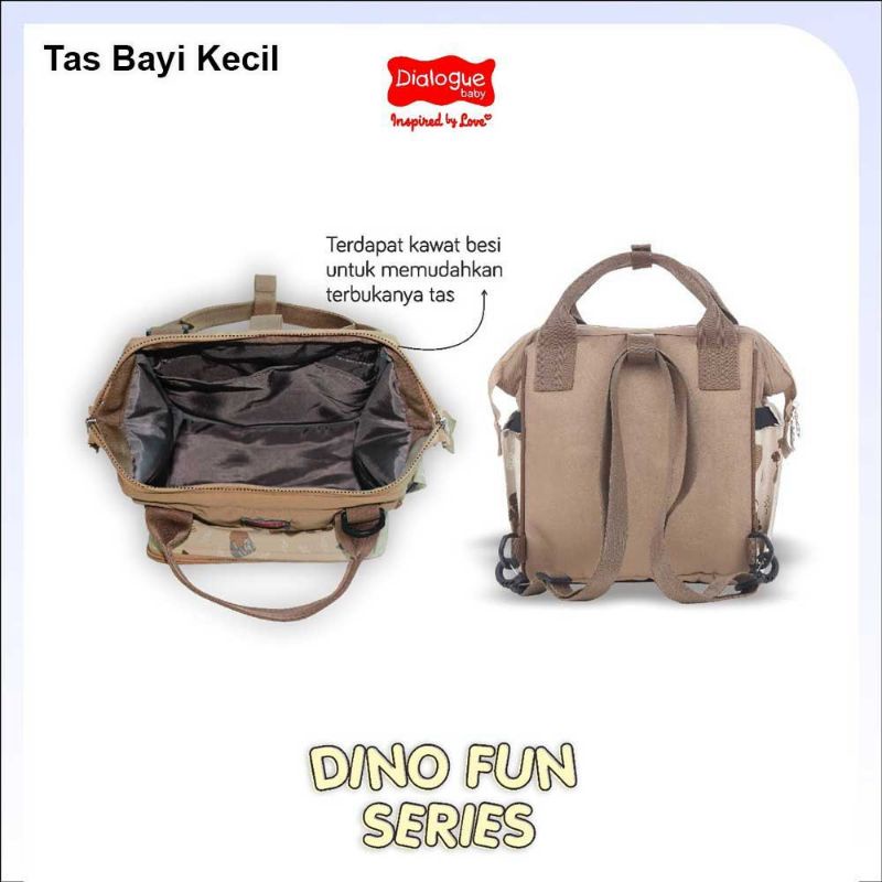 Dialogue Tas Bayi Kecil 3in1 Dino Fun Seri - Diaper Bag Baby Tas Pergi Bayi Tas Jinjing Ransel Selempang