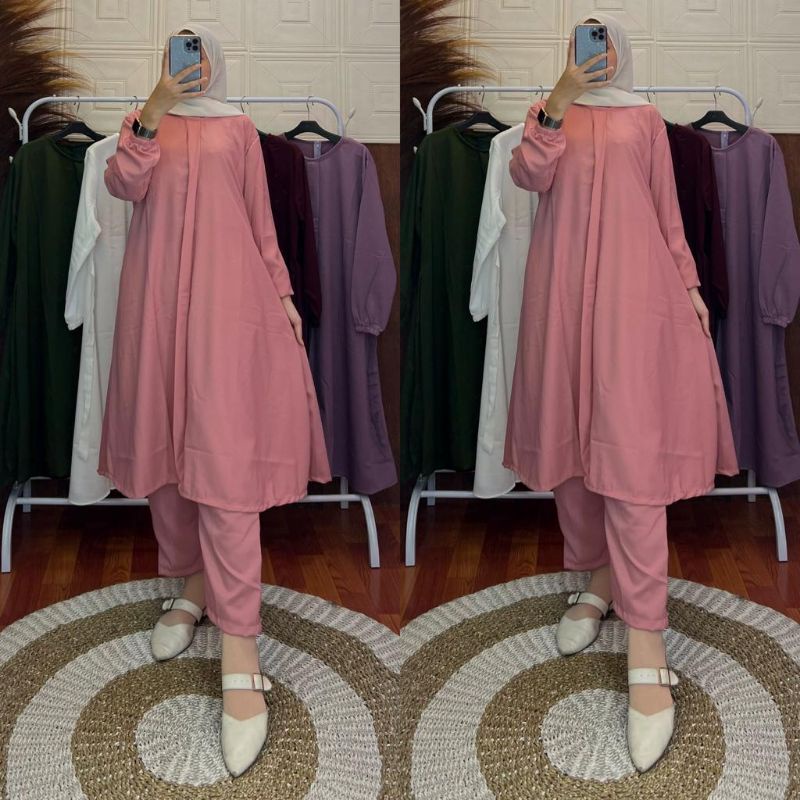 one set long tunik tory import poloa terbaru