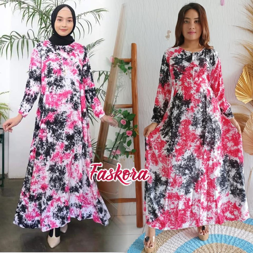 Gamis Jumbo Tie dye / Dress Muslimah Remaja Kekinian Gamis / Gamis Kekinian 2021 Pakaian Wanita