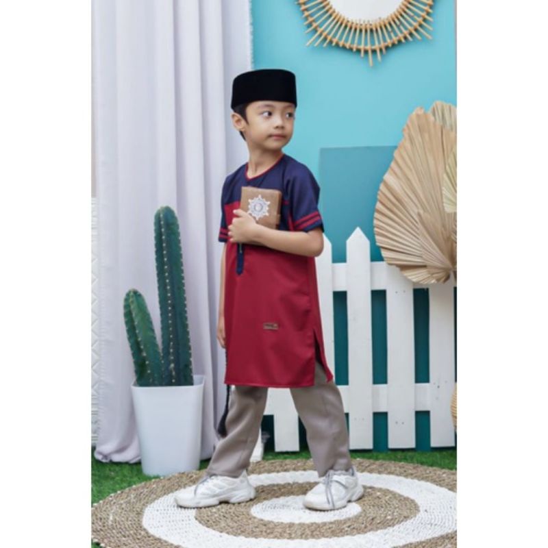 Kurta Anak&amp;Remaja Kurta Faiz Katun Toyobo RoyalMix ||By B&amp;D kids Original (Setelan Baju+Celana)