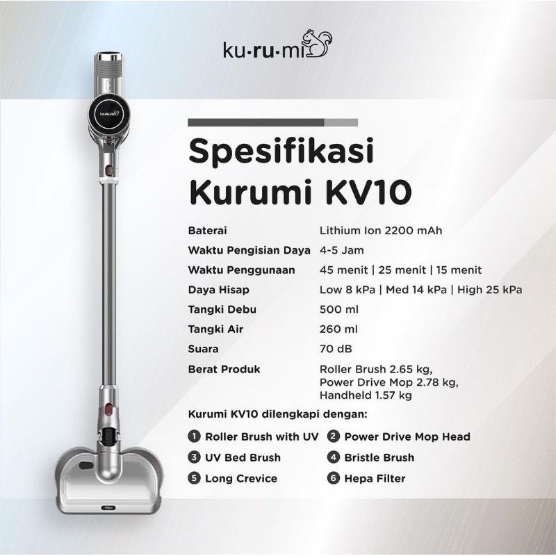 Kurumi KV 10 Cordless Vacuum / kurumi KV10 / Vacuum Lantai