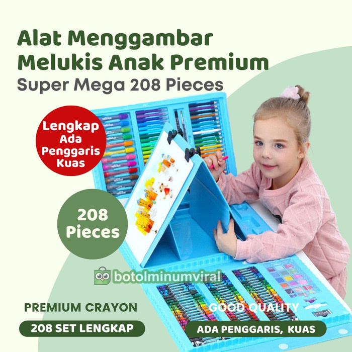 

[GRATIS ONGKIR] Drawing Set Kids 208pcs Art Set Gambar Anak Pensil Crayon Spidol Lukis TERJAMIN