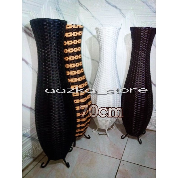 POT BUNGA SUDUT 70cm/VAS GUCI ROTAN SINTETIS