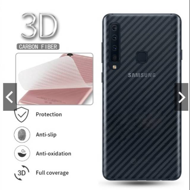 carbon fiber Samsung A9 2018 back screen guard anti gores BELAKANG