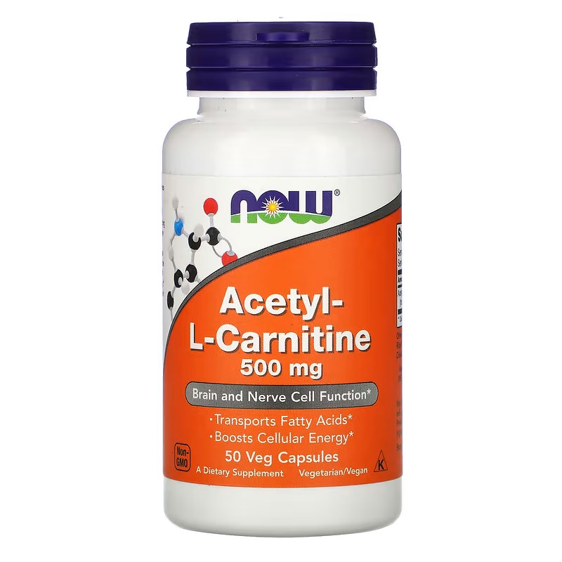 Now Acetyl L Carnitine 500 mg 50 VegCaps Now Food Acetyl L Carnitine