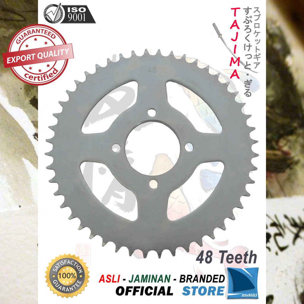 Gigi Tarik 40T ~ 50T SUZUKI Satria 2 Tak, FU Barong Gir Belakang - Rear Sprocket Gear TAJIMA-428-48T
