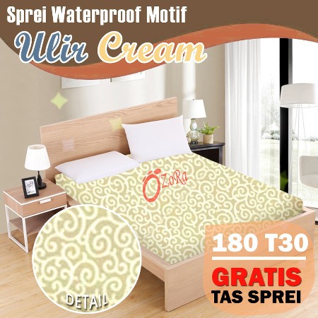 Sprei Waterproof 180x200 Tinggi 30cm Sepre Anti Air Ozora Motif Ulir Ukir Karakter SALEE