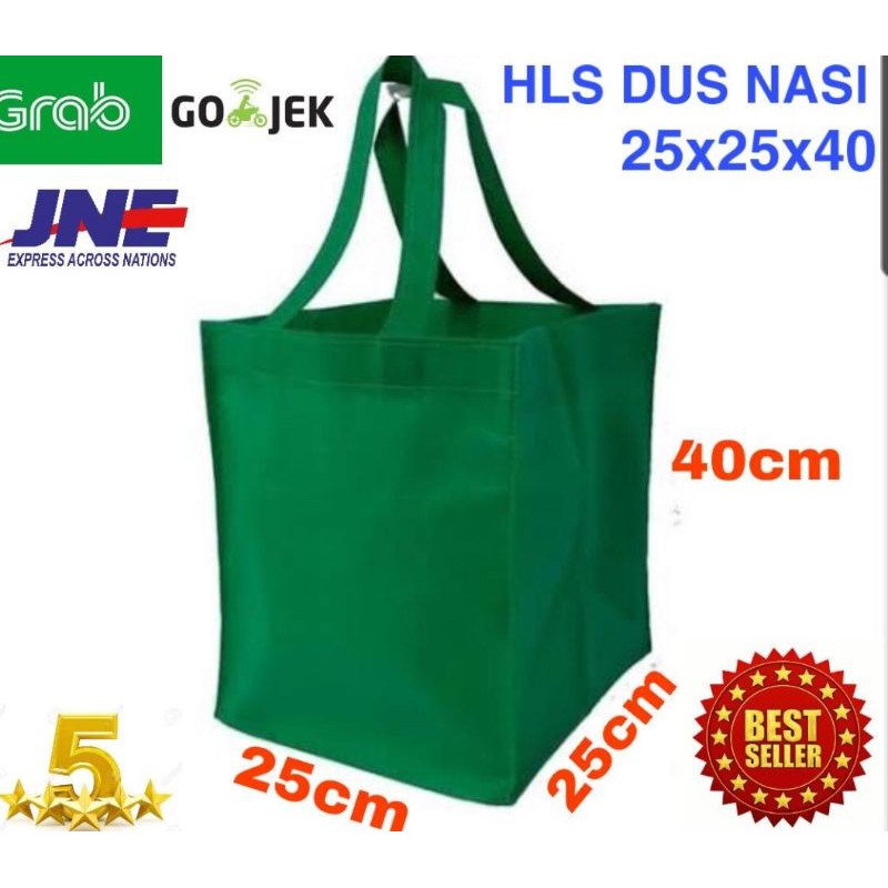 

MINIMAL 12 PCS Tas Kain Spoundbound HLS Dus Nasi 25x25x40 Tas Box Nasi Tas Belanja