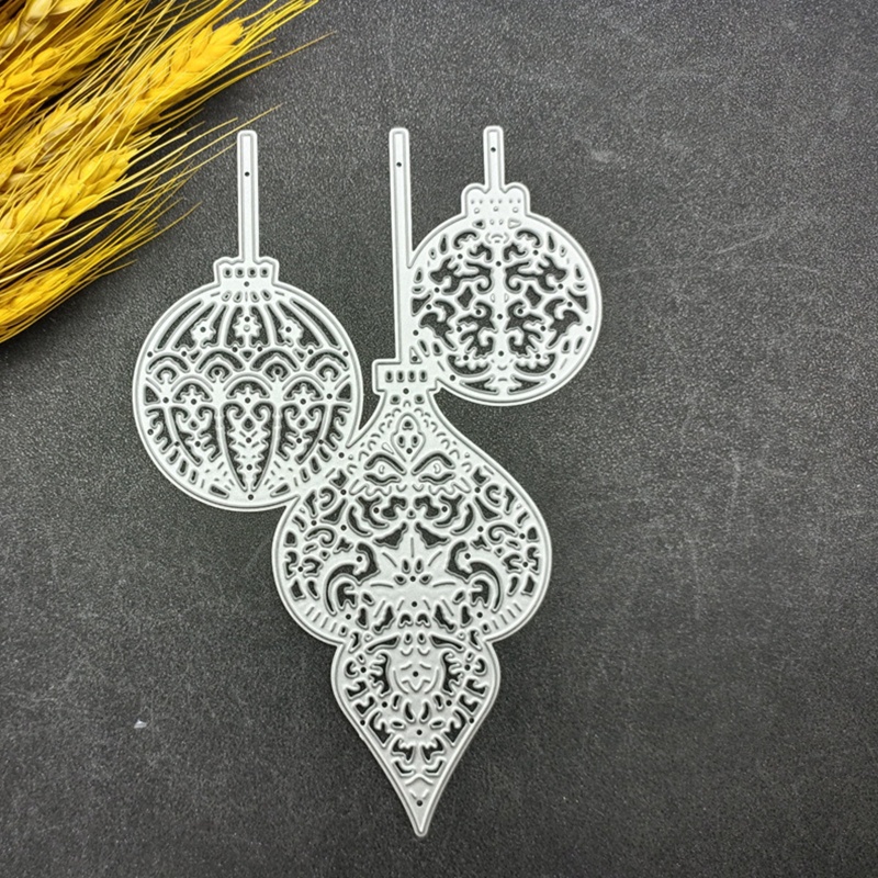 Cetakan Stensil Cutting Dies Motif Liontin Natal Bahan Baja Karbon Untuk Scrapbook / Craft DIY