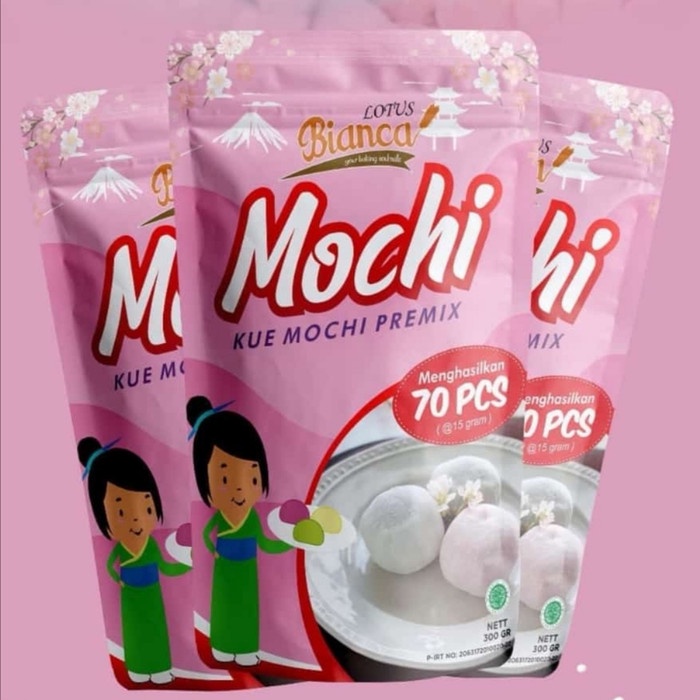 

hbt204tt Tepung Premix Bianca Mochi 300 Gram Da01D100