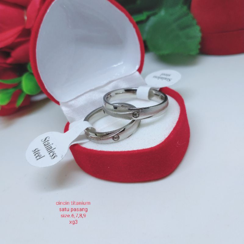 cincin Couple titanium perhiasan harga satu pcs