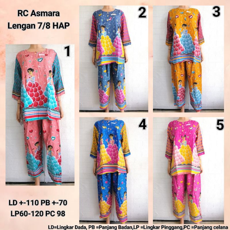 Setelan RC Asmara Lengan 7/8 HAP Piyama Baju Tidur Busui Friendly BU TEJO GNBH