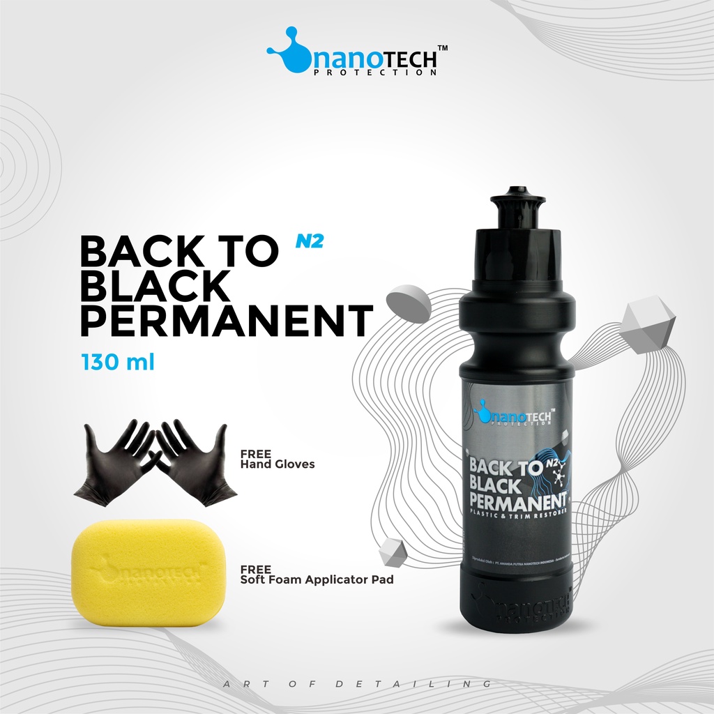 BACK to BLACK PERMANENT Plastic Trim Restorer - nanoTECH PROTECTION - Penghitam Body Plastik - Penghitam Plastik Kasar - Penghitam Dasboard - Penghitam Plastik Bertekstur - Penghitam Cover Knalpot Mesin Grill - Restorasi Plastik Kasar Motor dan Mobil