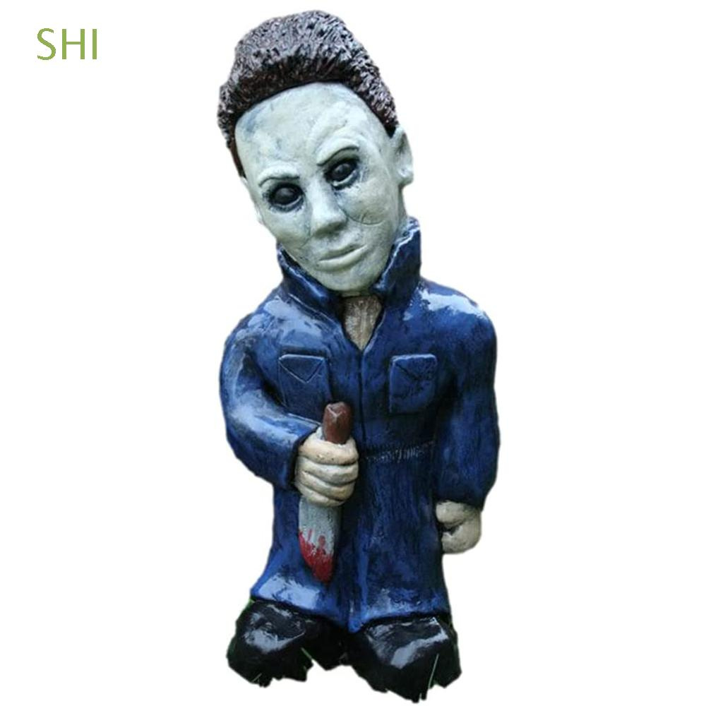 Shi Garden Horror Movie Home Nightmare Garden Gnomes Courtyard Decor Gnome Killer Sculpture Statue Halloween Zombie Dwarf Horror Shopee Indonesia