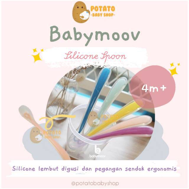 Babymoov - Silicone Spoon isi 5pcs dan 1pc