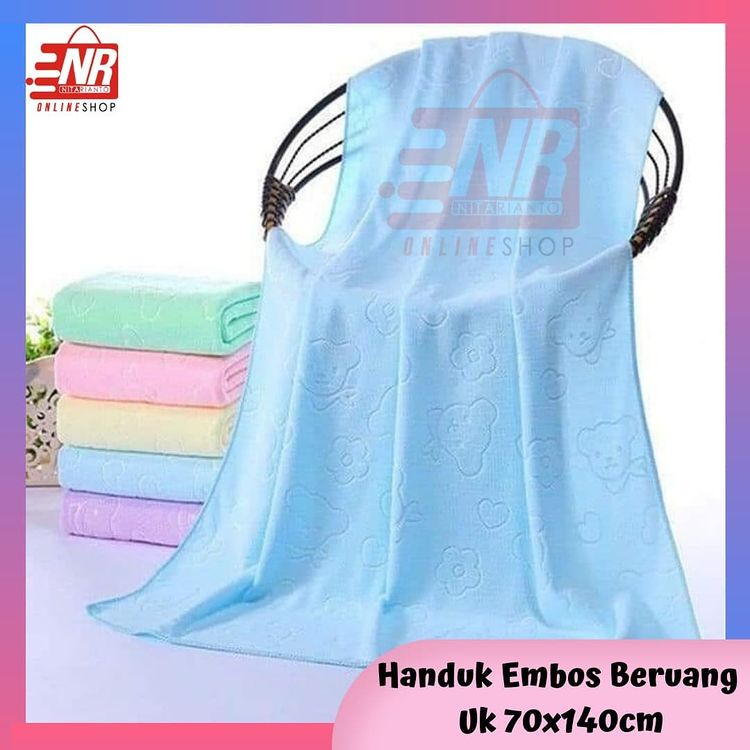 Handuk Embos Beruang - Handuk Embos - Handuk Mandi - Handuk Microfiber