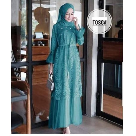 DISCOUNT BESAR>>baju setelan Dress Humaira bahan  Moscrepe Resmi Kondangan BAJU PESTA