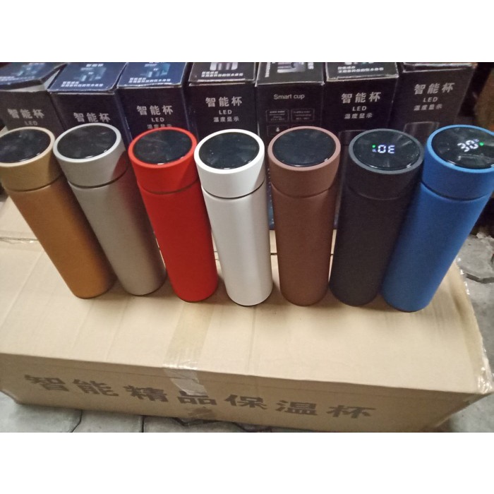 Tumbler - Termos LED Suhu Stainless Doff - Karet 500 ML