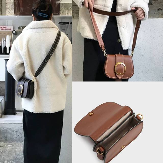 Tas selempang kulit pu wanita slingbag bintang fashion impor mini lucu murah