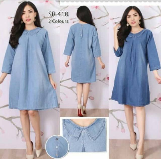 MINI DRESS JEANS TERUSAN PENDEK PAKAIAN CEWE