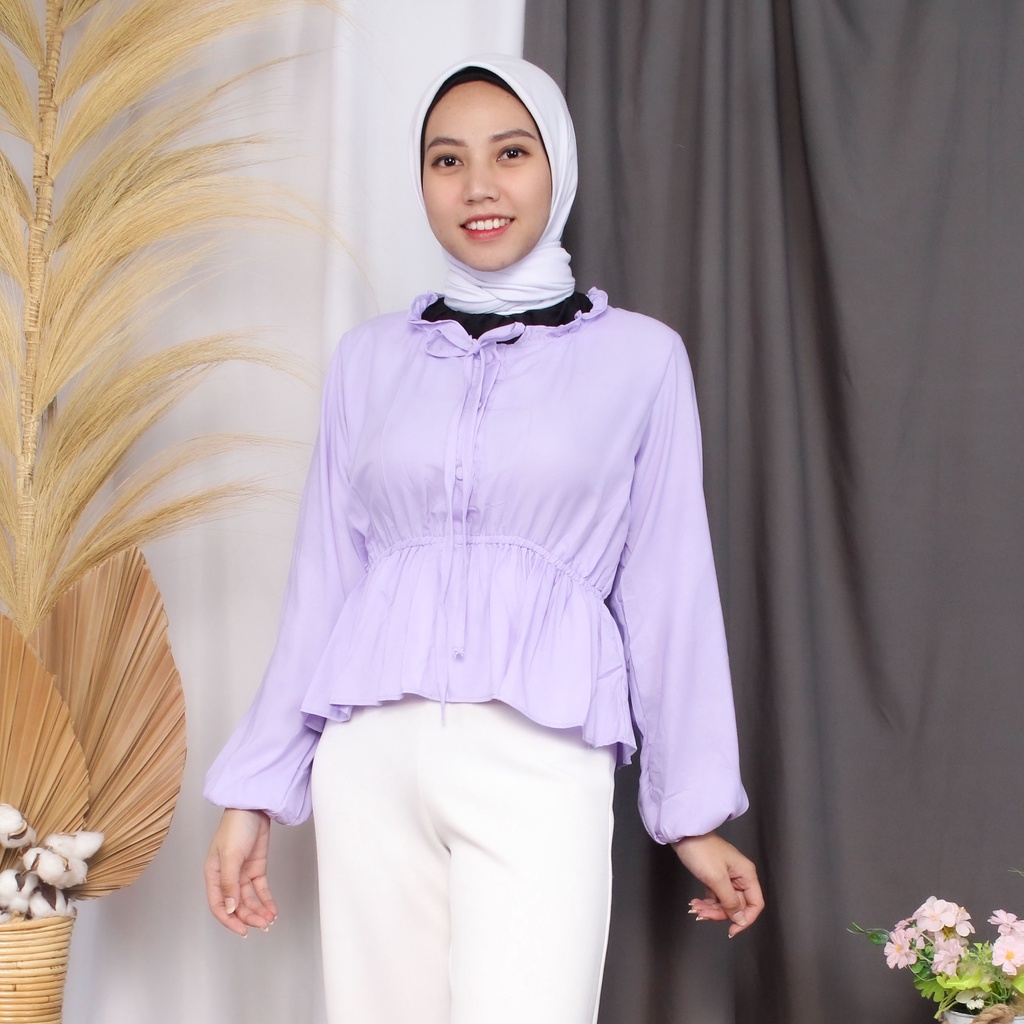 RX Fashion -  Mikela Blouse // Blouse Wanita-R2-UNGU