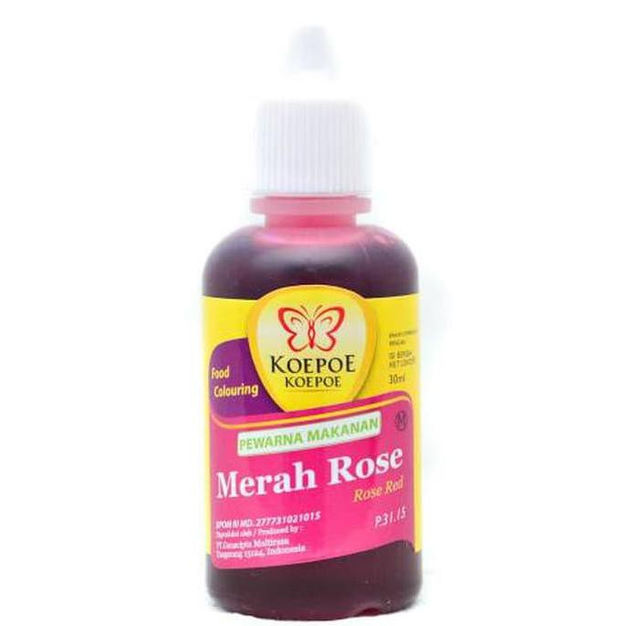 

31.87-Kue- Pewarna Cair Makanan/ Minuman Koepoe Koepoe Merah Rose 30 Gram -Terlengkap-Termurah-