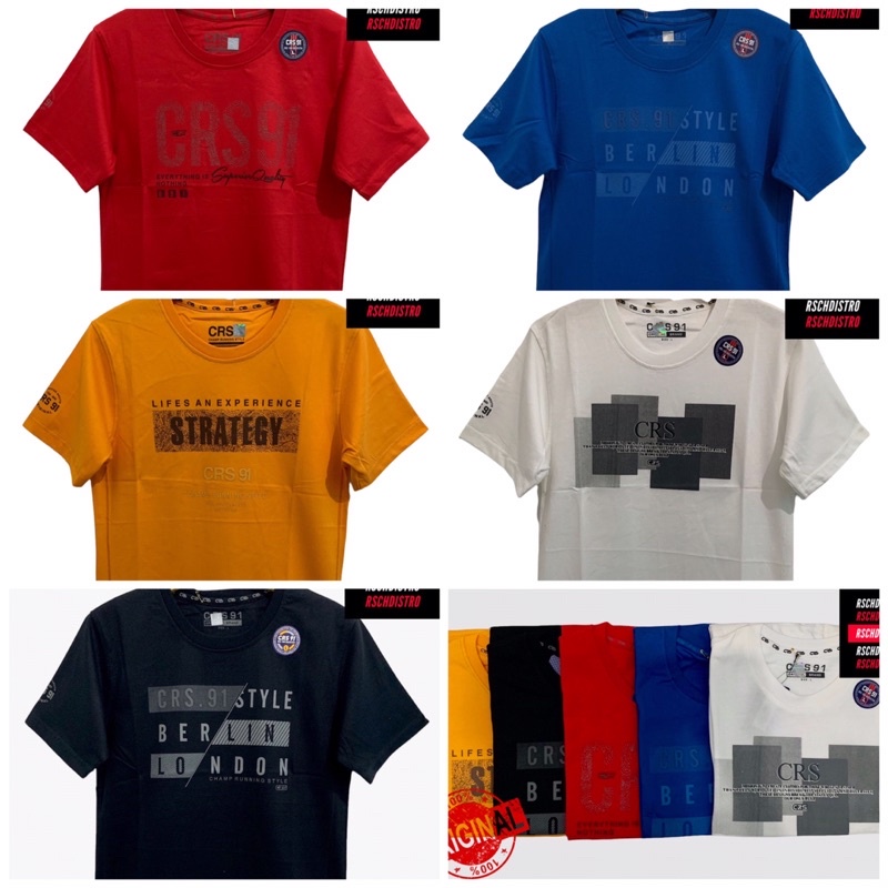 Kaos Oblong Distro Pria CRS 91 Original SABLON RANDOM Basic Lengan Pendek M-XXL
