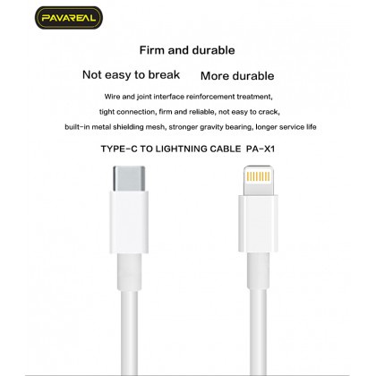 Kabel Data Pavareal PA-X8 Type C To Lightning 20W QC 3.0 Super Fast Charging Aksesoris Handphone Hp GALLERYONE gallery one