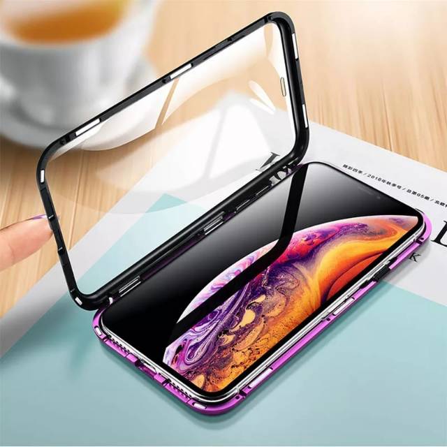 IPHONE 8 MAGNETIC CASE FULL DOUBLE COVER 360 KACA DEPAN BELAKANG CASING MAGNET