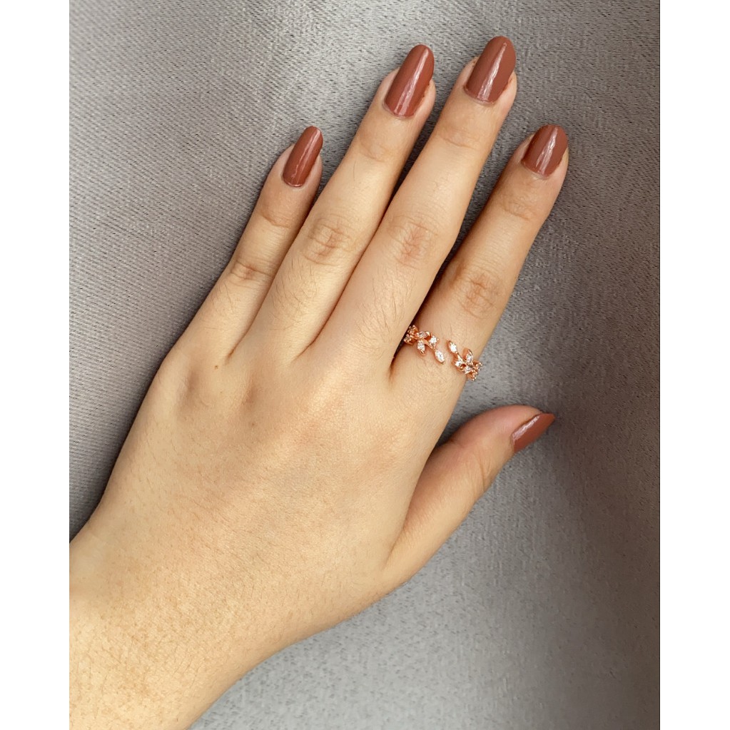 Cincin Korea Gold Plated Sangat cakep elegan CA025 Free Size Open Ring berlian mewah bunga