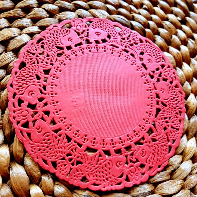 Doily Paper Kertas Doilies 5.5&quot; Koi Merah ( 14cm ) isi 100 lembar Kertas Alas Renda / Dragon Pack