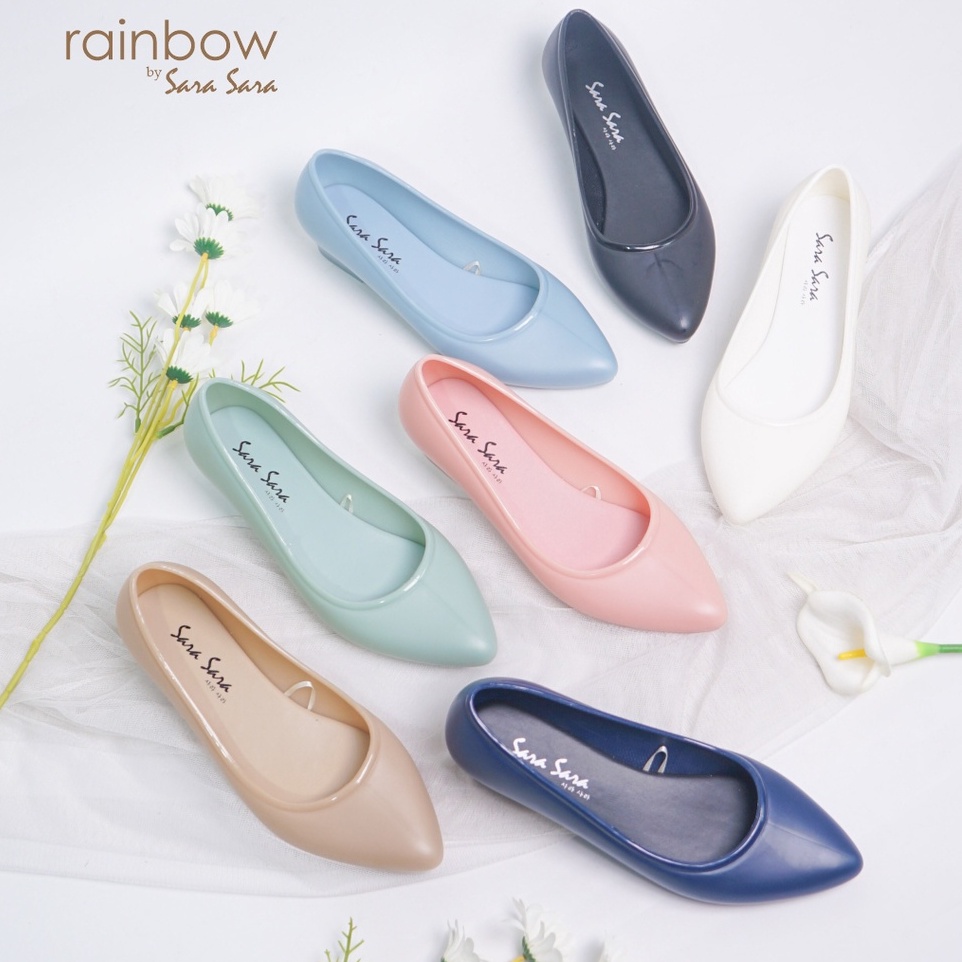 SARA SARA RAINBOW sepatu wedges jelly Sandal Korean style Soft Anti Slip Elastic Empuk lokal kualitas Import impor