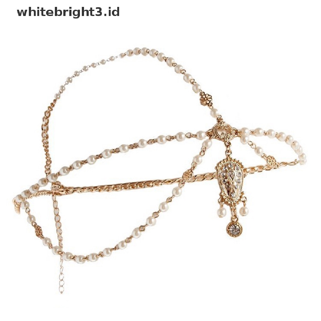 (whitebright3.id) Mahkota / Tiara Fashion Aksen Berlian Imitasi Untuk Aksesoris Pengantin Wanita