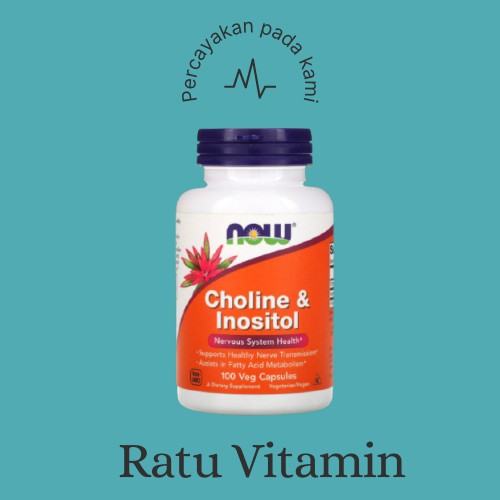 Now Foods Choline Inositol 100 Veg Caps Now Food Suplemen PCOS Kolin